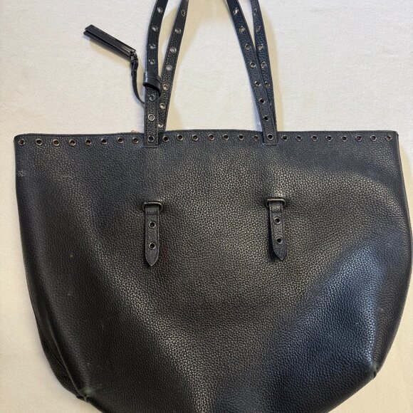 VINCE CAMUTO Areli Noir Stud Trim Leather Tote Bag - Picture 3 of 13